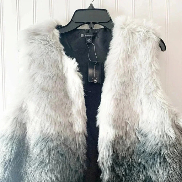 INC International Concepts Size M Ombre  Faux Fur Vest Y2K NEW! - Picture 4 of 7